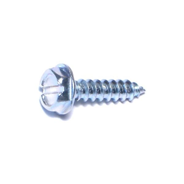 Midwest Fastener Sheet Metal Screw, #6 x 5/8 in, Zinc Plated Steel Flange Hex Head Slotted Drive, 100 PK 02912 - main
